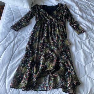 Oliver abonas Multicolored flowy dress